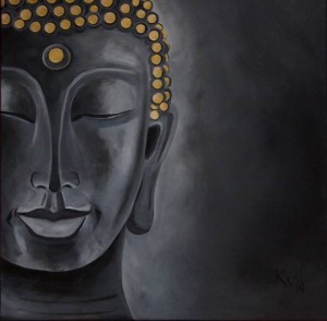 Stone Buddha (Acryl a. Leinwand, 50x50)